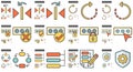 Content Edition line icon set.