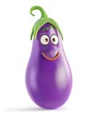 Content eggplant character with a gentle smile