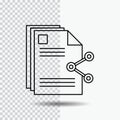 content, files, sharing, share, document Line Icon on Transparent Background. Black Icon Vector Illustration