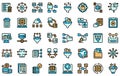 Content filter icons set line color vector Royalty Free Stock Photo
