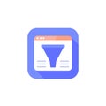 content filtering vector icon with a funnel Royalty Free Stock Photo
