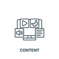 Content icon. Monochrome simple Web Design icon for templates, web design and infographics Royalty Free Stock Photo