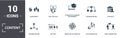 Content icon set. Contain filled flat crowdsourcing, crowdsourcing, engagement, exit rate, interactive learning environment, lead