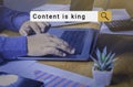 Content is king in digital marketing for SEO web concept. Content marketing is the only marketing left. business content concept. Royalty Free Stock Photo