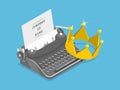 Content is king flat isometric vector concept. Royalty Free Stock Photo