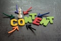 Content is king in online advertising and communication concept, colorful arrows pointing to word CONTENT at the center with Royalty Free Stock Photo