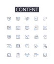 Content line icons collection. Document, Law, Government, Freedom, Rights, Amendments, Democracy vector and linear