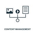 Content Management icon. Monochrome style icon design from project management icon collection. UI. Illustration of content managem