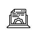 Black line icon for Content Management, gratified and willing Royalty Free Stock Photo