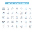 Content management linear icons set. Organization, Collaboration, Workflow, Efficiency, Integration, Framework Royalty Free Stock Photo
