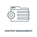 Content Management outline icon. Simple design from web development icon collection. UI and UX. Pixel perfect content management i Royalty Free Stock Photo