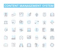 Content management system linear icons set. Database, Interface, Template, Plugins, Widgets, Platform, Administration Royalty Free Stock Photo