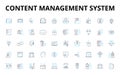 Content management system linear icons set. Database, Interface, Template, Plugins, Widgets, Platform, Administration Royalty Free Stock Photo