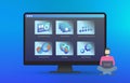 Content management system - Web site management software CMS concept. Edit and change design, user and configuration Royalty Free Stock Photo