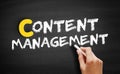 Content Management text on blackboard Royalty Free Stock Photo