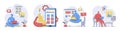Content manager concept set in flat design for web. Collection with people creating photos and images for webpage