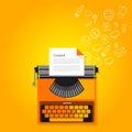 Content marketing copywriting typewriter