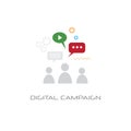 Content marketing digital campaign concept people communication logo white background