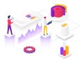 Content marketing isometric vector illustration Royalty Free Stock Photo