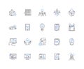 Content marketing line icons collection. Strategy, Engagement, SEO, Analytics, Branding, Leadgeneration, Conversion