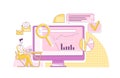 Content marketing metrics thin line concept vector illustration