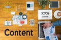 Content marketing, online concept , Content Data Blogging Media