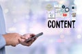Content marketing, online concept , Content Data Blogging Media