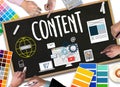 Content marketing, online concept , Content Data Blogging Media