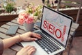 Content Marketing Optimization, search and find. SEO internet concepts
