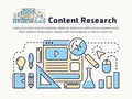 Content marketing research thin line icon design