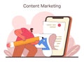 Content Marketing strategy concept. Flat vector illustration Royalty Free Stock Photo