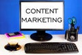 Content marketing-techniques for distributing information that is relevant to the consumer on the Internet-a website, blog, or Royalty Free Stock Photo