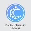 Content Neutrality Network - Digital Coin Vector Icon