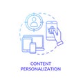 Content personalization concept icon
