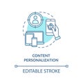 Content personalization concept icon