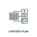 Content Plan outline icon. Thin line concept element from content icons collection. Creative Content Plan icon for mobile apps and