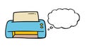 Content Printer with Speech Bubble, Happy Office Device, vector design Generative AI Royalty Free Stock Photo