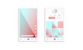 Content and profile grid interface frame mockup set, isolated