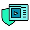 Content protection icon vector flat Royalty Free Stock Photo