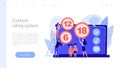 Content rating system concept landing page.