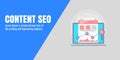 Content Seo - web content optimization, search engine optimization for content marketing, digital content promotion concept.