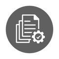 Content, setting, manage icon. Gray vector sketch