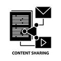 content sharing sign icon, black vector sign with editable strokes, concept illustration Royalty Free Stock Photo