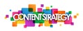 CONTENT STRATEGY colorful overlapping squares banner Royalty Free Stock Photo
