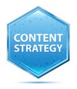 Content Strategy crystal blue hexagon button