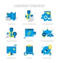 Content Strategy Flat Icons