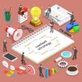Content strategy flat isometric vector concept. Royalty Free Stock Photo