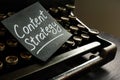 Content strategy for seo and marketing written on the sheet Royalty Free Stock Photo