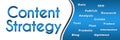 Content Strategy Wordcloud Blue Horizontal Royalty Free Stock Photo