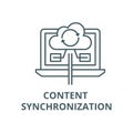 Content synchronization line icon, vector. Content synchronization outline sign, concept symbol, flat illustration